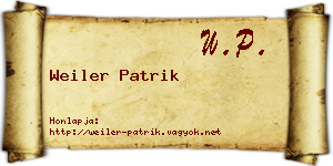 Weiler Patrik névjegykártya